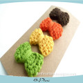Solid color crochet handmade kids ribbon bow hair clip